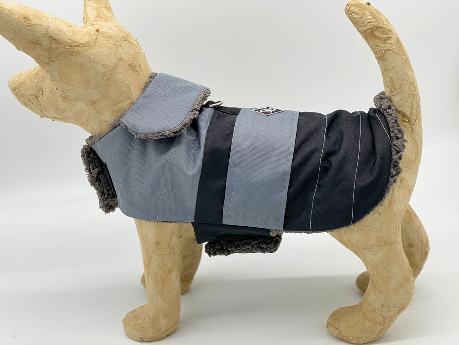 DoggieCoutureNY Water Resistant Gray & Black Coat