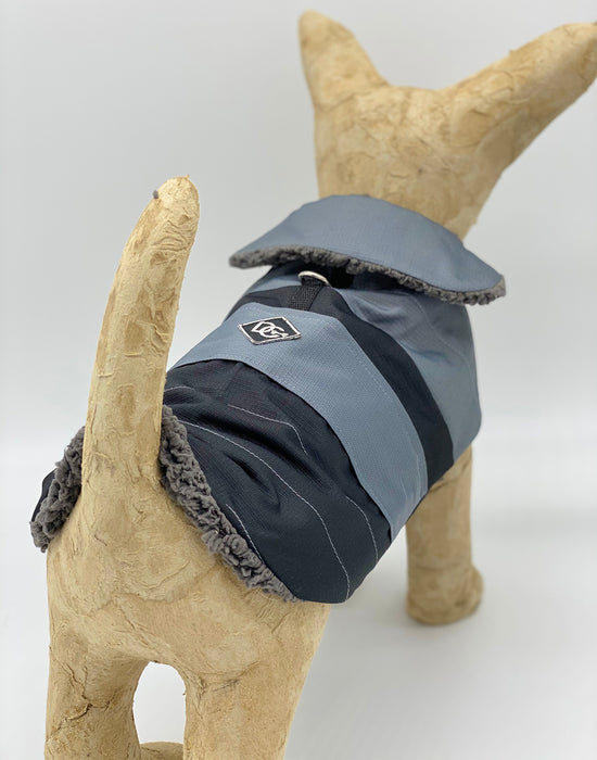 DoggieCoutureNY Water Resistant Gray & Black Coat