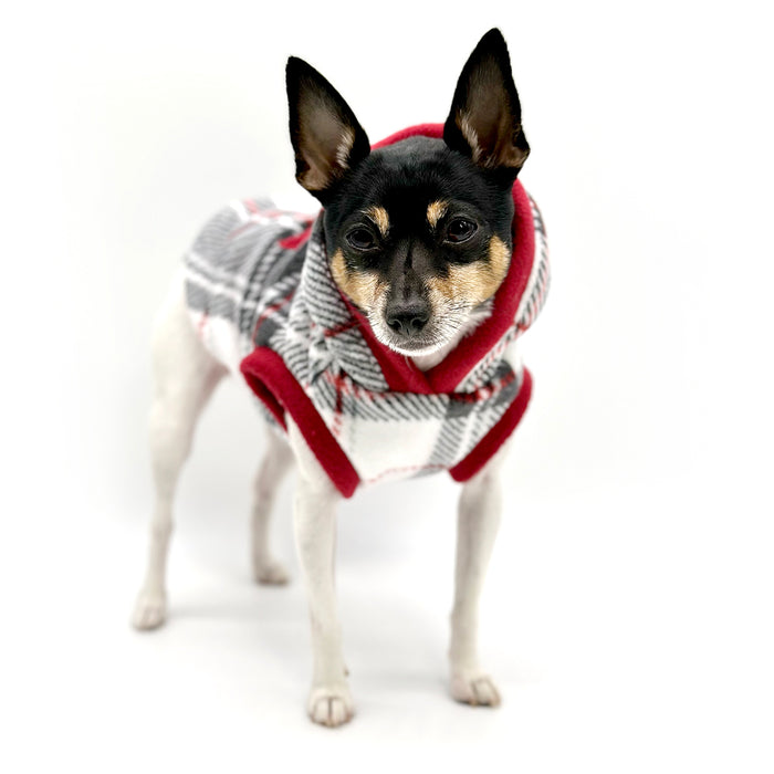 "Snowy Roads" Luxe Fleece Blanket Hoodie in Lodge Plaid