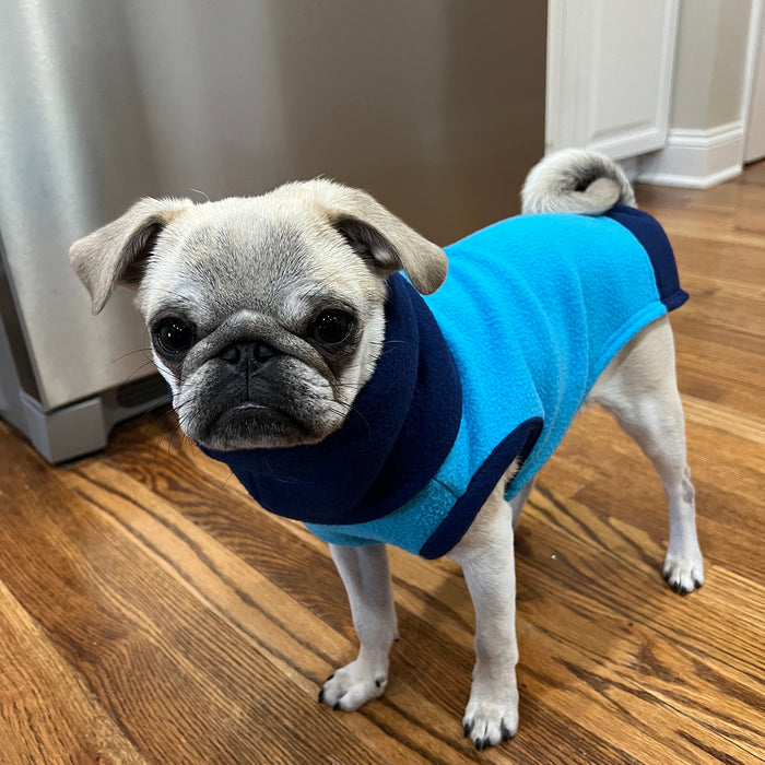 DCNY Two Tone Blue Longneck Sweater
