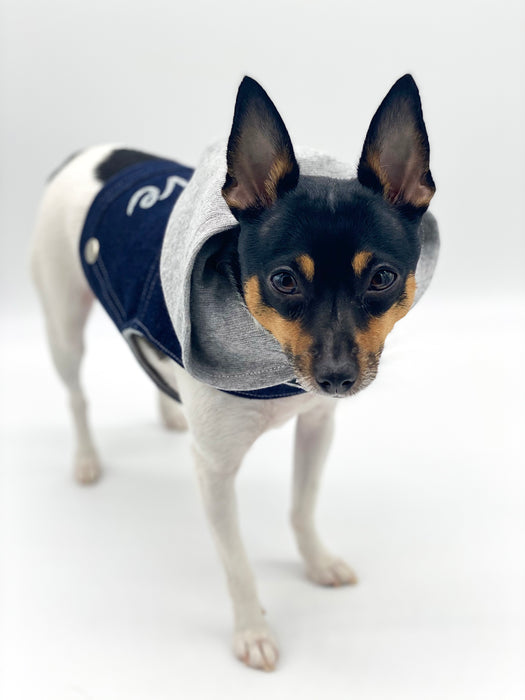 Denim Hoodie "Love" Harness Vest – Gray