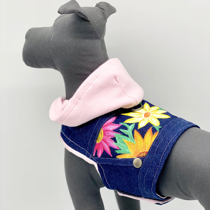 DCNY One-of-a-Kind Hand Painted Flowers Denim Vest
