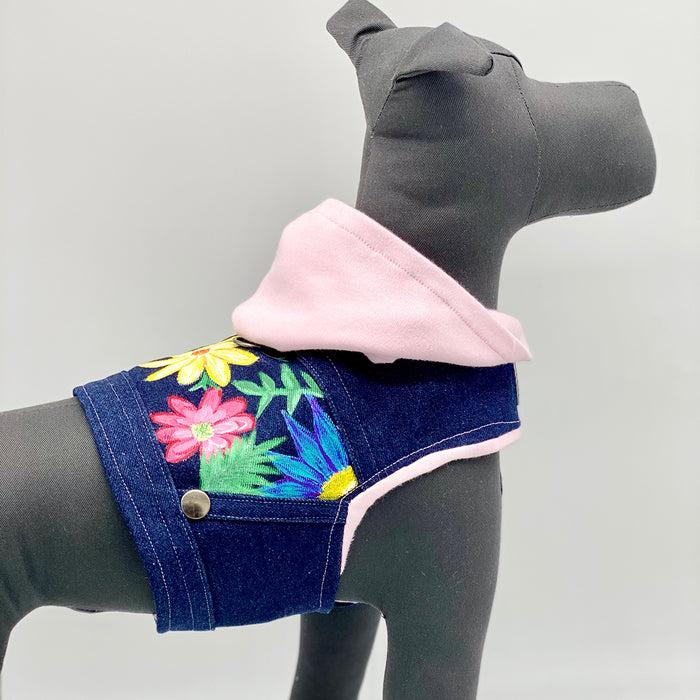 DCNY One-of-a-Kind Hand Painted Flowers Denim Vest