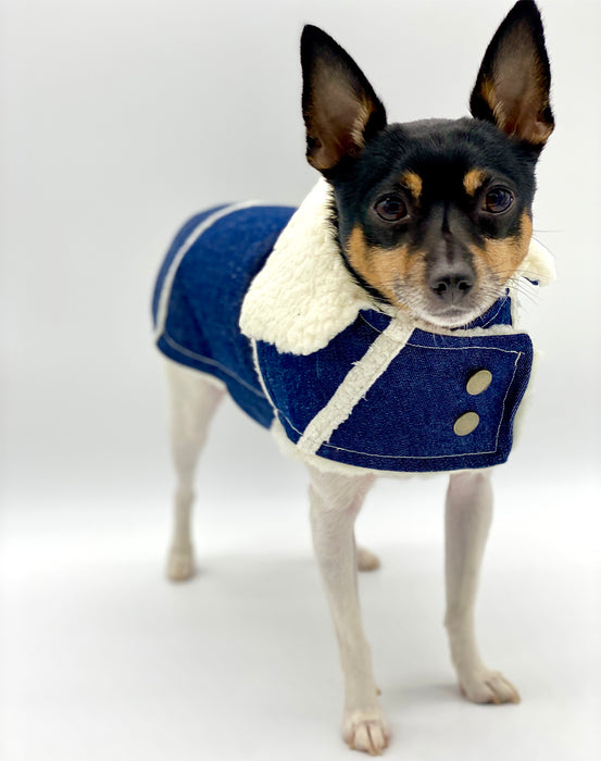 DCNY Sherpa Lined Denim Ranch Coat