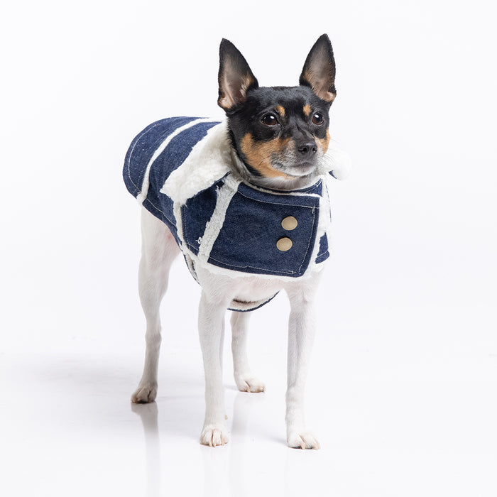 DCNY Sherpa Lined Denim Ranch Coat