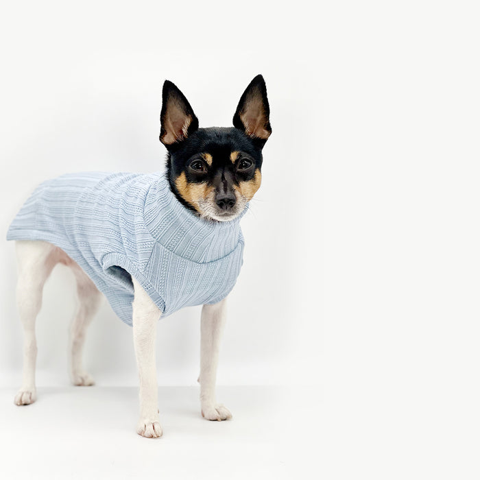 DCNY Mock Neck Sleeveless Sweater Tank - Baby Blue
