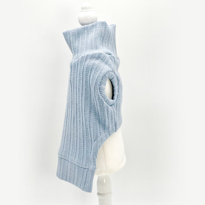 DCNY Mock Neck Sleeveless Sweater Tank - Baby Blue