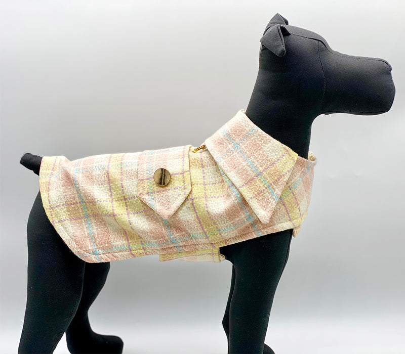 Spring Plaid Tweed Trench Coat